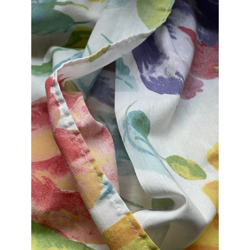 Vintage Westpoint Stevens Queen Bedskirt & 2‎ Pillow Shams Set Floral Colorful